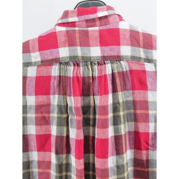 Ralph Lauren Denim & Supply Shirt Womens Large L Red Plaid  RL Utility Linen - Picture 8 of 8
